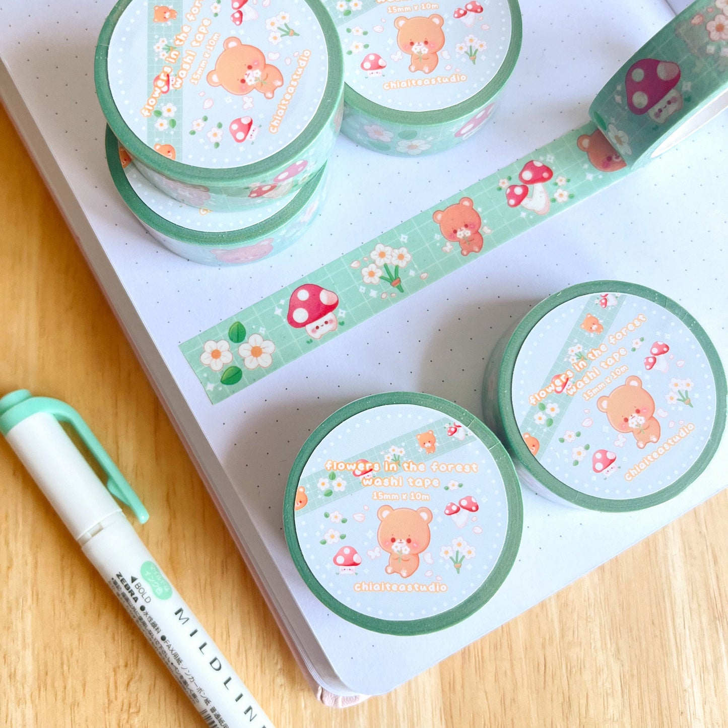 Flowers in the Forest Washi Tape
